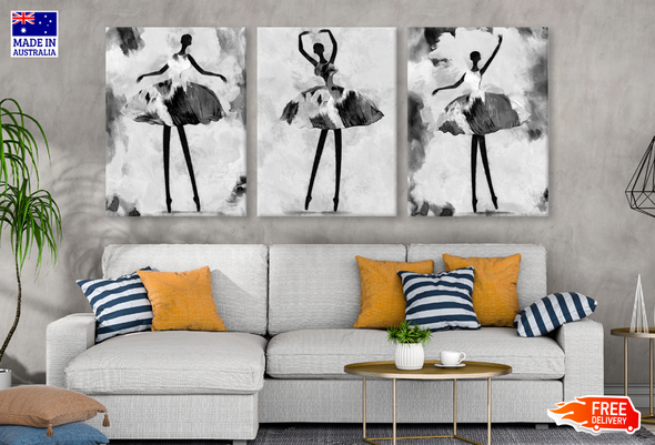 3 Set of Ballet Girls Painting High Quality print 100% Australian made wall Canvas ready to hang