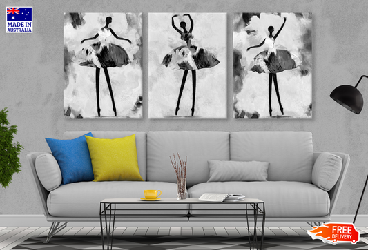 3 Set of Ballet Girls Painting High Quality print 100% Australian made wall Canvas ready to hang