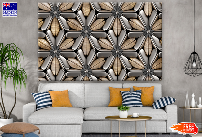 3D Wood Tiles Floral Pattern Print 100% Australian Made