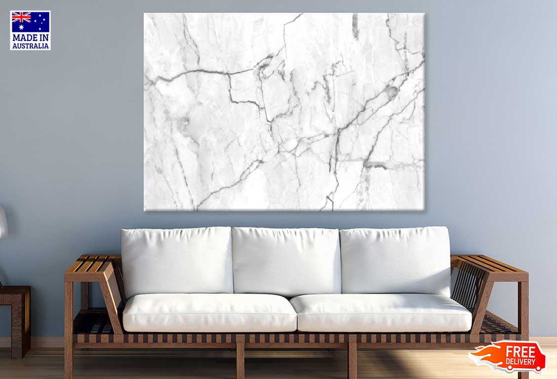 Grey Marble Texture B&W Abstract Design Print 100% Australian Made