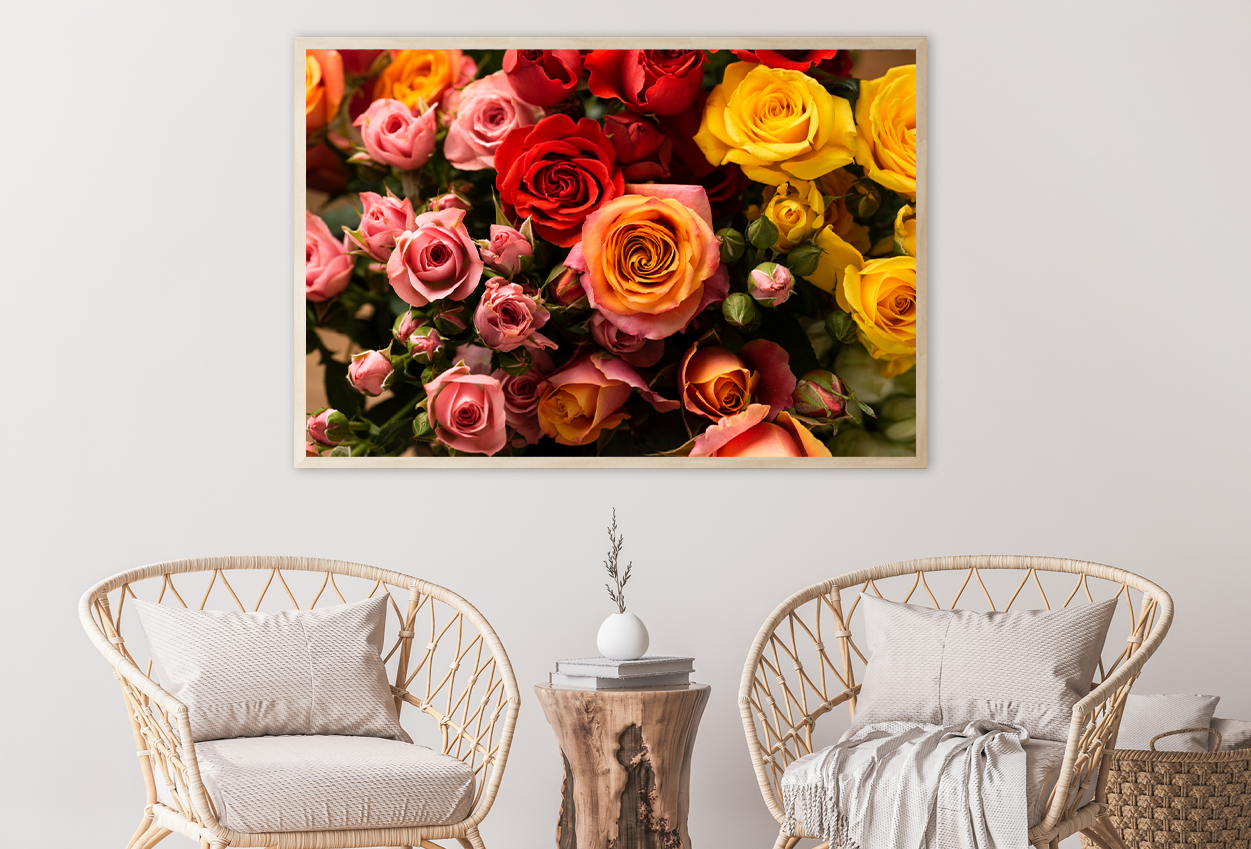 Colorful Rose Flower Closeup Home Decor Premium Quality Poster Print Choose Your Sizes