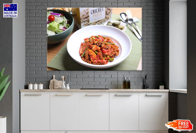 Pasta with Bowl Closeup Photograph Print 100% Australian Made
