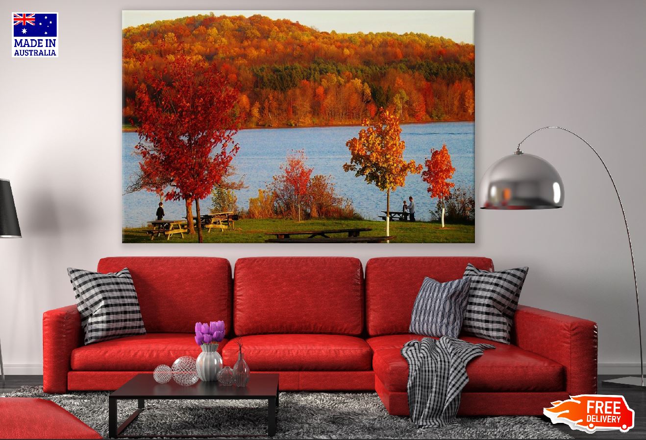 Pennsylvania Fall Foliage & Lake Photograph Print 100% Australian Made