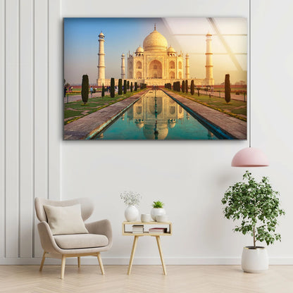 Taj Mahal in India Photograph Acrylic Glass Print Tempered Glass Wall Art 100% Made in Australia Ready to Hang