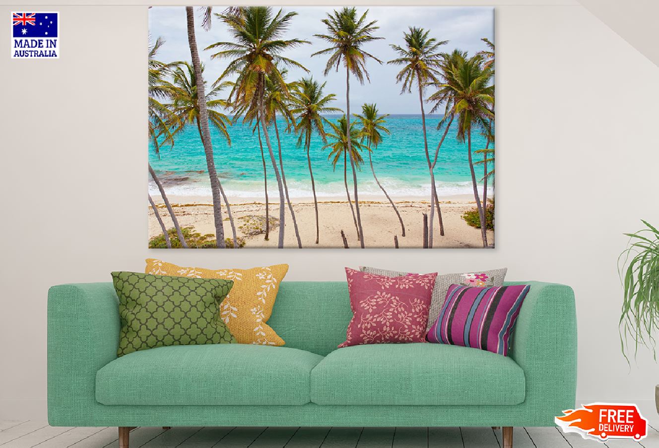 Palm Trees Near Beach Photograph Print 100% Australian Made