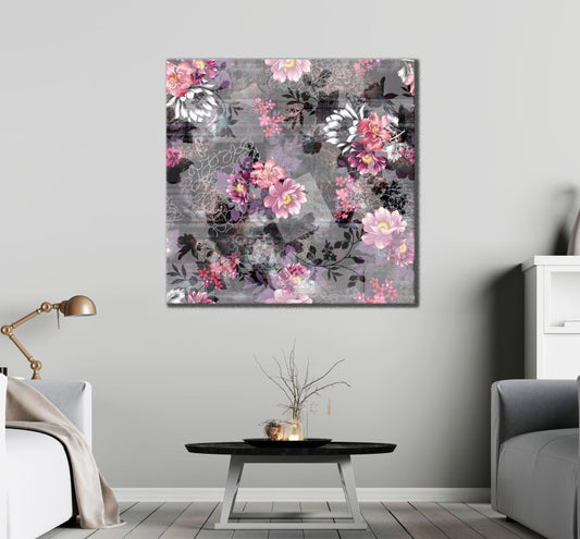 Square Canvas Floral Art Design High Quality Print 100% Australian Made