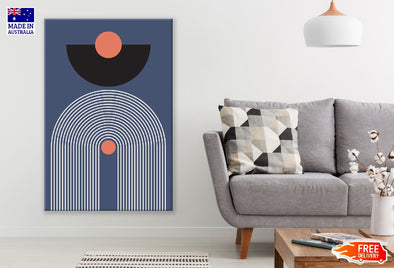 Red Circles Geometric Line Art Abstract Design Print 100% Australian Made