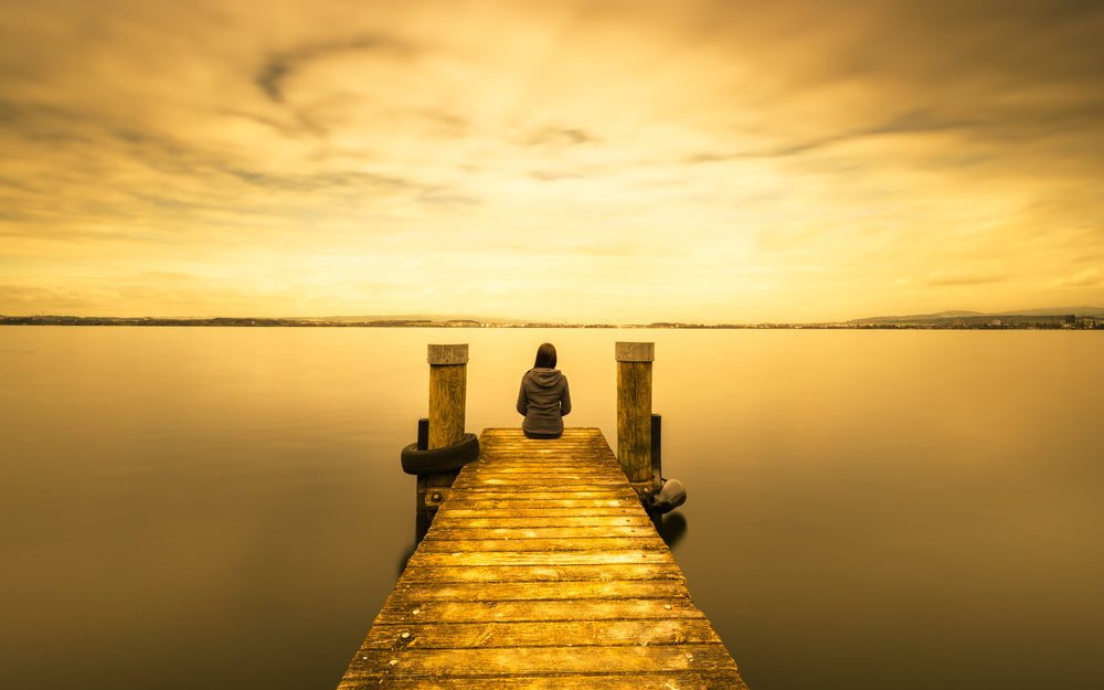 Wooden Pier & Lake Scenery in Sunset Photograph Print 100% Australian Made