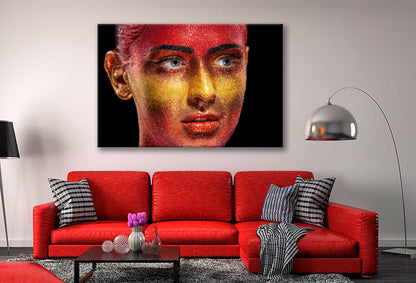 Bella Home Glitter Makeup On A Woman Face Print Canvas Ready to hang