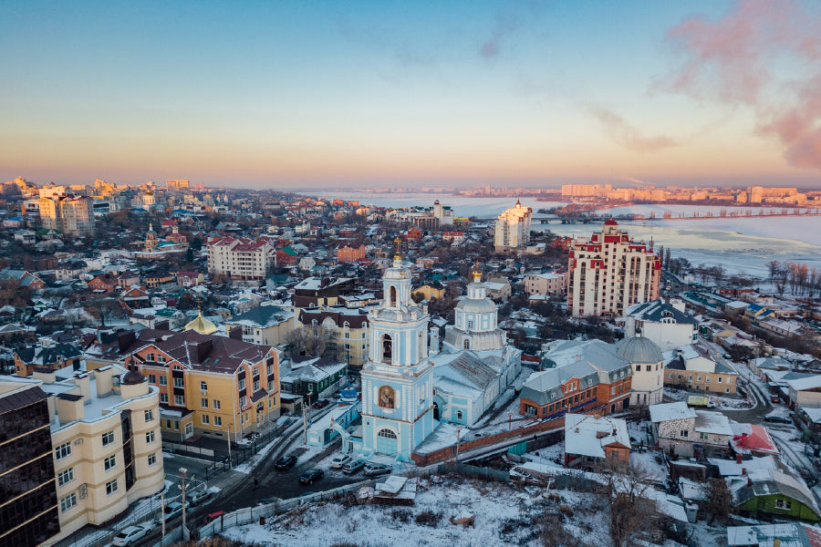 Bella Home Church Of St. Nicholas Winter View Print Canvas Ready to hang