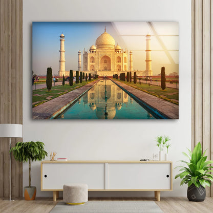 Taj Mahal in India Photograph Acrylic Glass Print Tempered Glass Wall Art 100% Made in Australia Ready to Hang