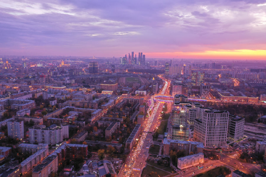 Moscow City Evening Photograph Print 100% Australian Made