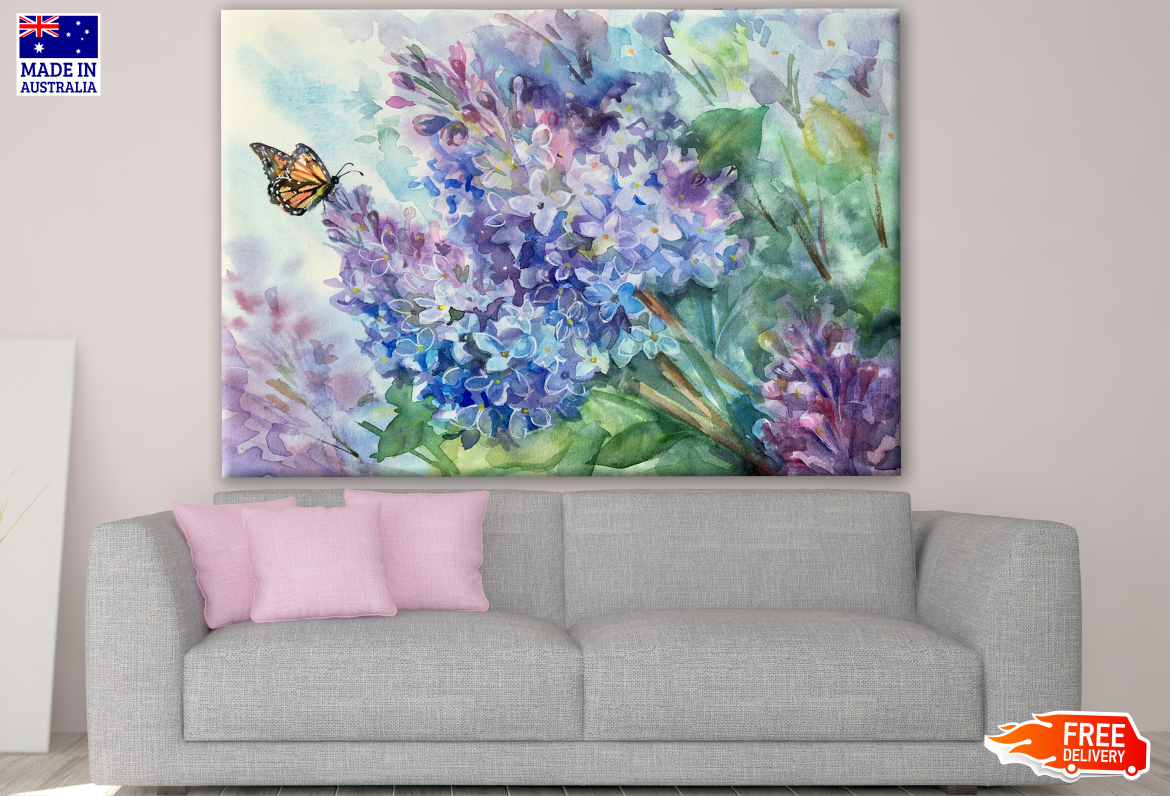 Colourful Floral & Butterfly Watercolour Painting Print 100% Australian Made