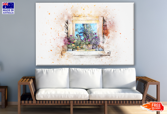 Window & Flower Vase Painting Print 100% Australian Made