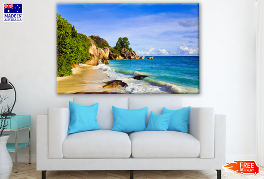 Stunning Beach View with Forest Print 100% Australian Made