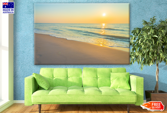 Stunning Calm Beach View Sunset Photograph Print 100% Australian Made