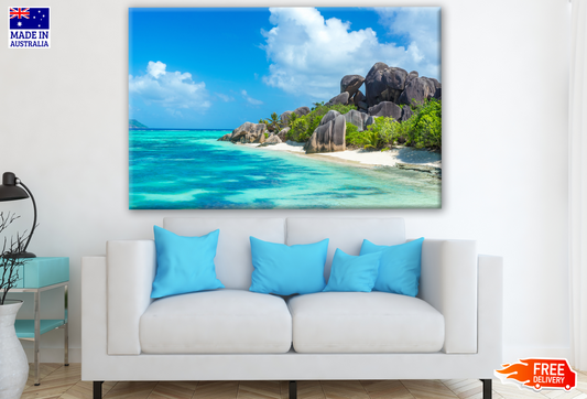 Stunning Beach View with Rocks Photograph Print 100% Australian Made