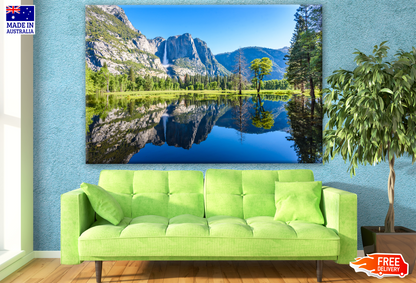 Stunning Lake View with Mountains & Forest Photograph Print 100% Australian Made