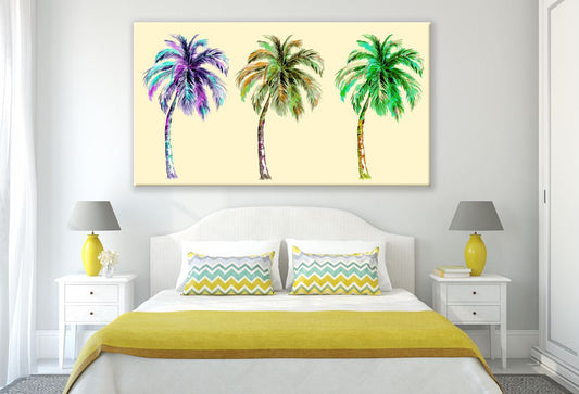 Tropical Colourful Palm Trees Painting Print 100% Australian Made