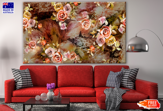 Colourful Rose Flowers Design Print 100% Australian Made