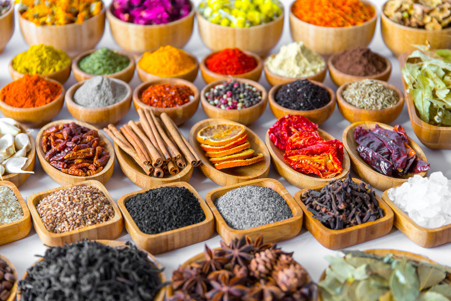 Healthy Spices With Wooden Bowls Photograph Print 100% Australian Made