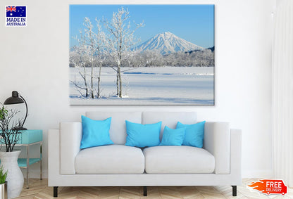 Snow Covered Forest & Mountain Scenery Photograph Print 100% Australian Made