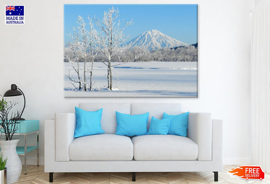 Snow Covered Forest & Mountain Scenery Photograph Print 100% Australian Made