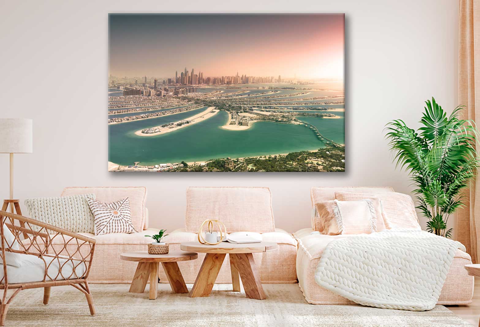 Bella Home Palm Island Sunset Aerial View Print Canvas Ready to ...