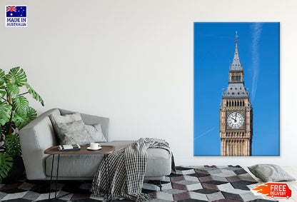 Big Ben Tower with Blue Sky View Photograph Print 100% Australian Made