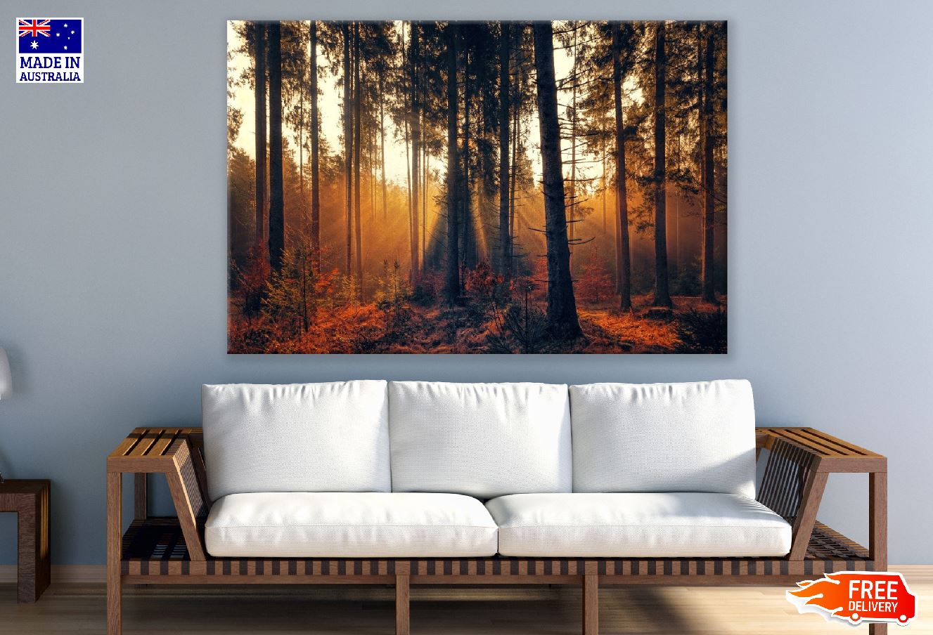 Autumn Forest Sunset Scenery Photograph Print 100% Australian Made