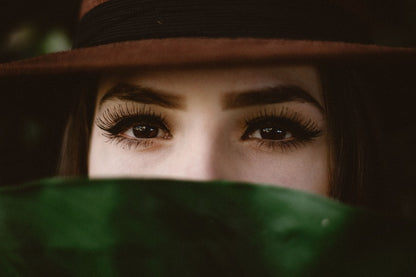 Fashion Girl Face Covered with Leaf Photograph Print 100% Australian Made