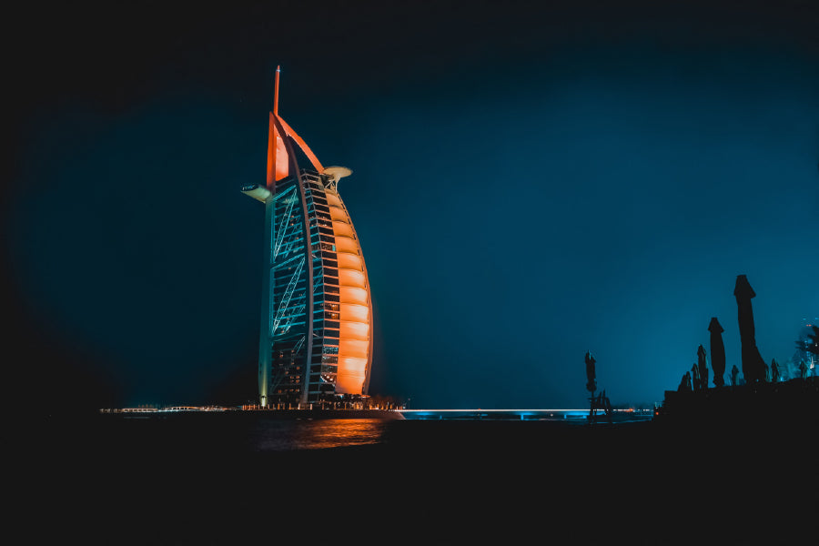 Burj Al Arab Night View Photograph Dubai Print 100% Australian Made