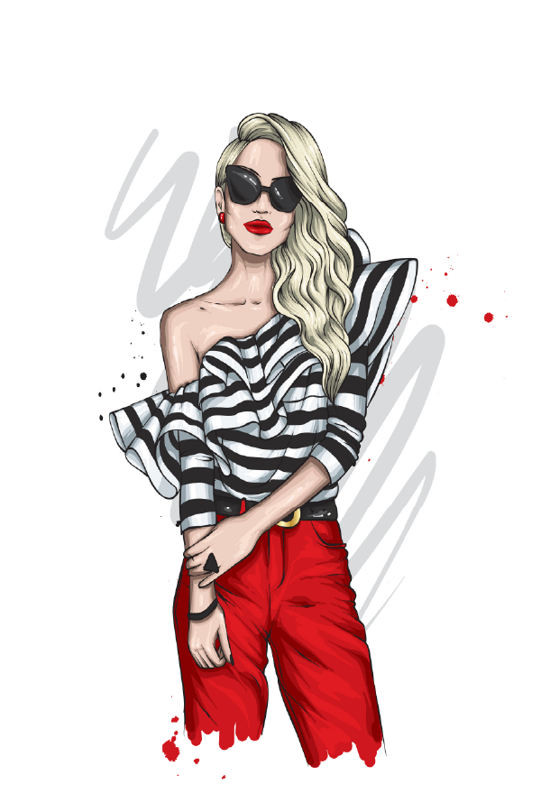 Stylish Young Girl with Sunglasses Illustration Print 100% Australian Made