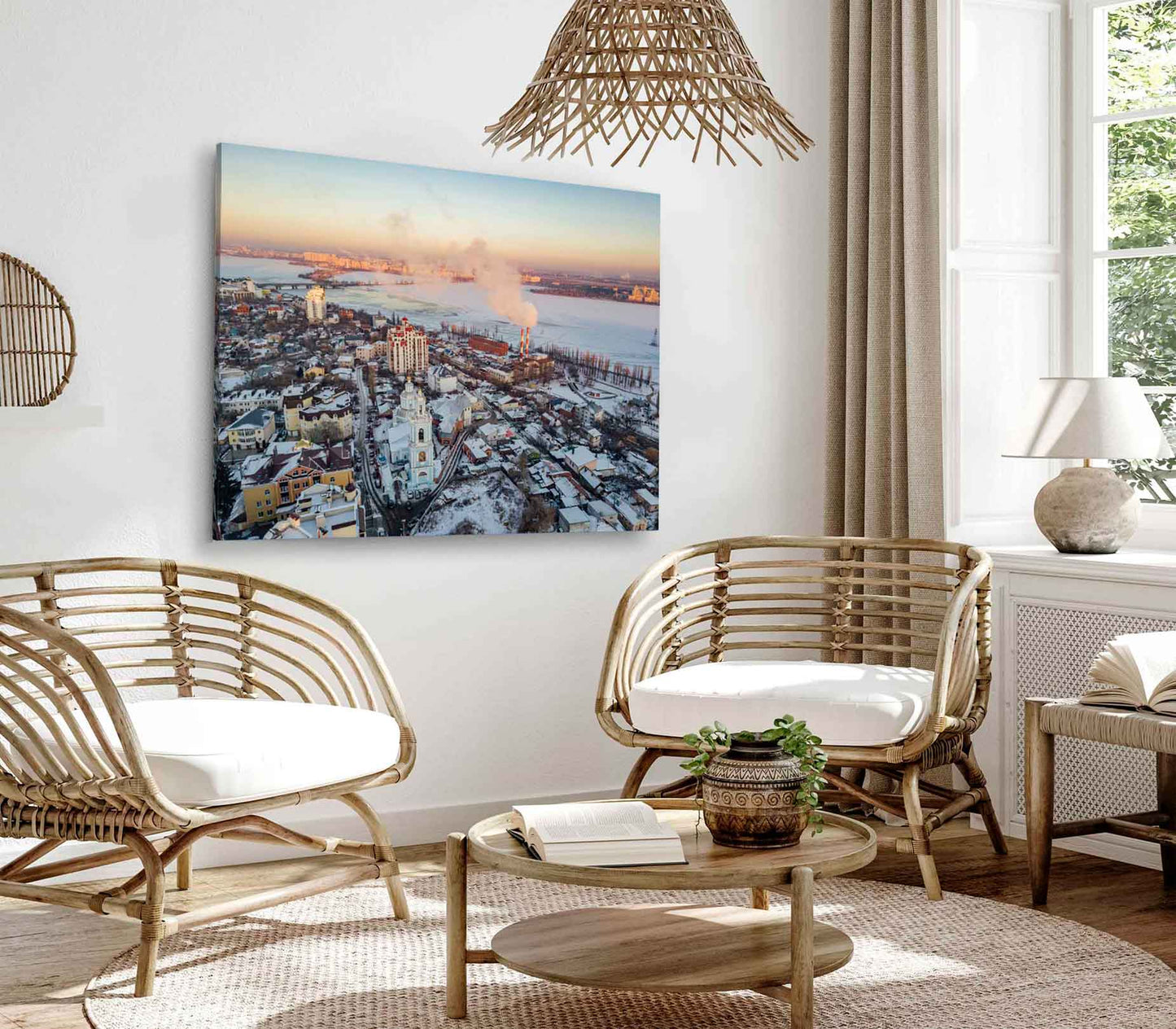 Bella Home Evening Winter View Of Voronezh Print Canvas Ready to hang