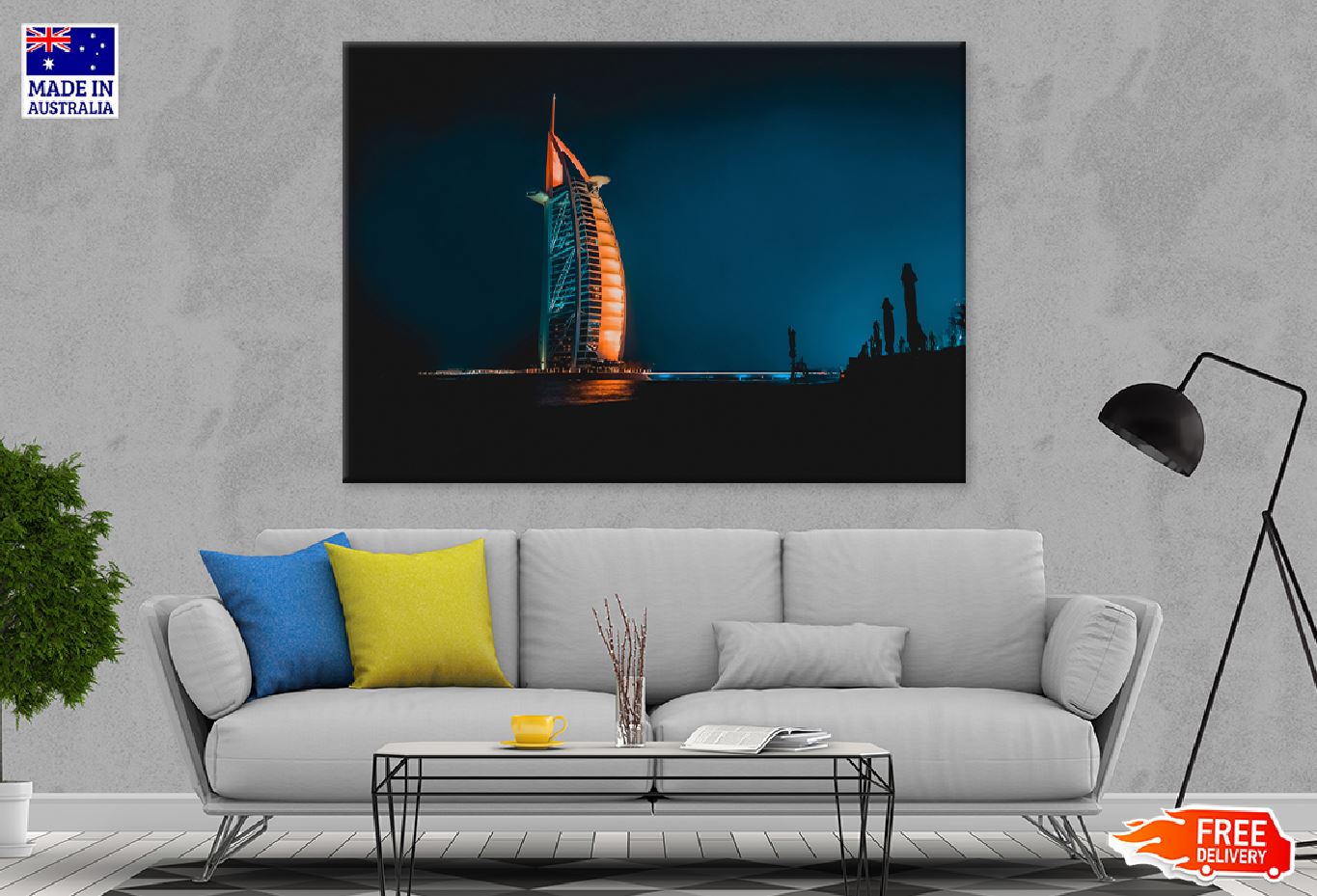 Burj Al Arab Night View Photograph Dubai Print 100% Australian Made