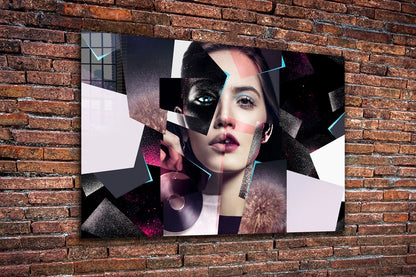 Abstract Woman Collage Print Tempered Glass Wall Art 100% Made in Australia Ready to Hang