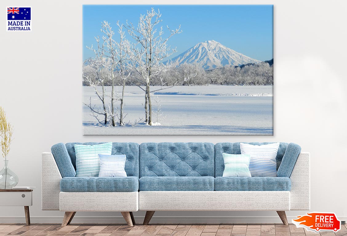 Snow Covered Forest & Mountain Scenery Photograph Print 100% Australian Made