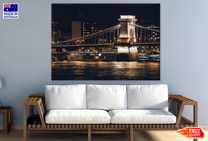 Bridge & River Night View Photograph Print 100% Australian Made