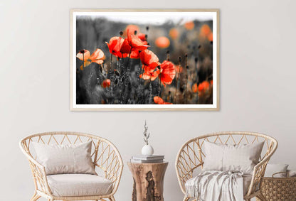 Orange Poppy Flowers Closeup View Home Decor Premium Quality Poster Print Choose Your Sizes