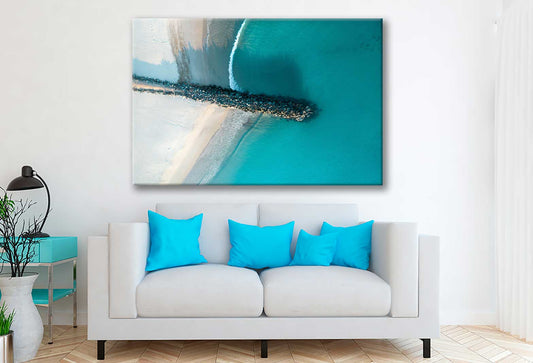 Bella Home Noosa Main Sea Drone View Print Canvas Ready to hang