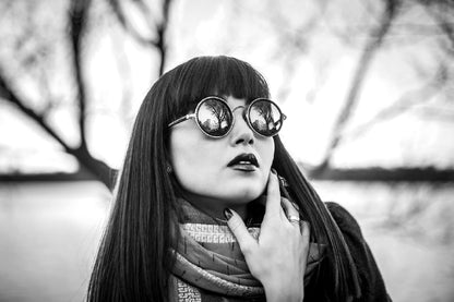 Stylish Girl with Sunglasses B&W Photograph Print 100% Australian Made