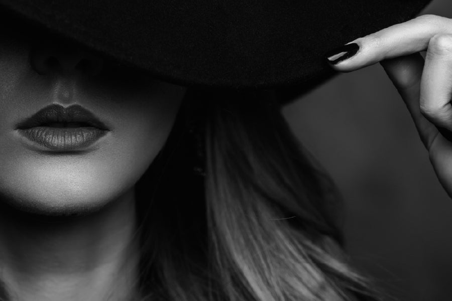 Young Girl Face & Hat B&W View Photograph Print 100% Australian Made