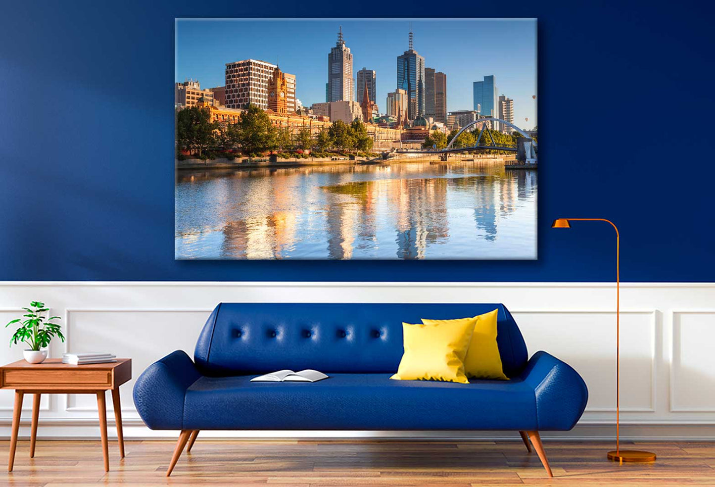 Bella Home Cityscape & River View Melbourne Print Canvas Ready to hang