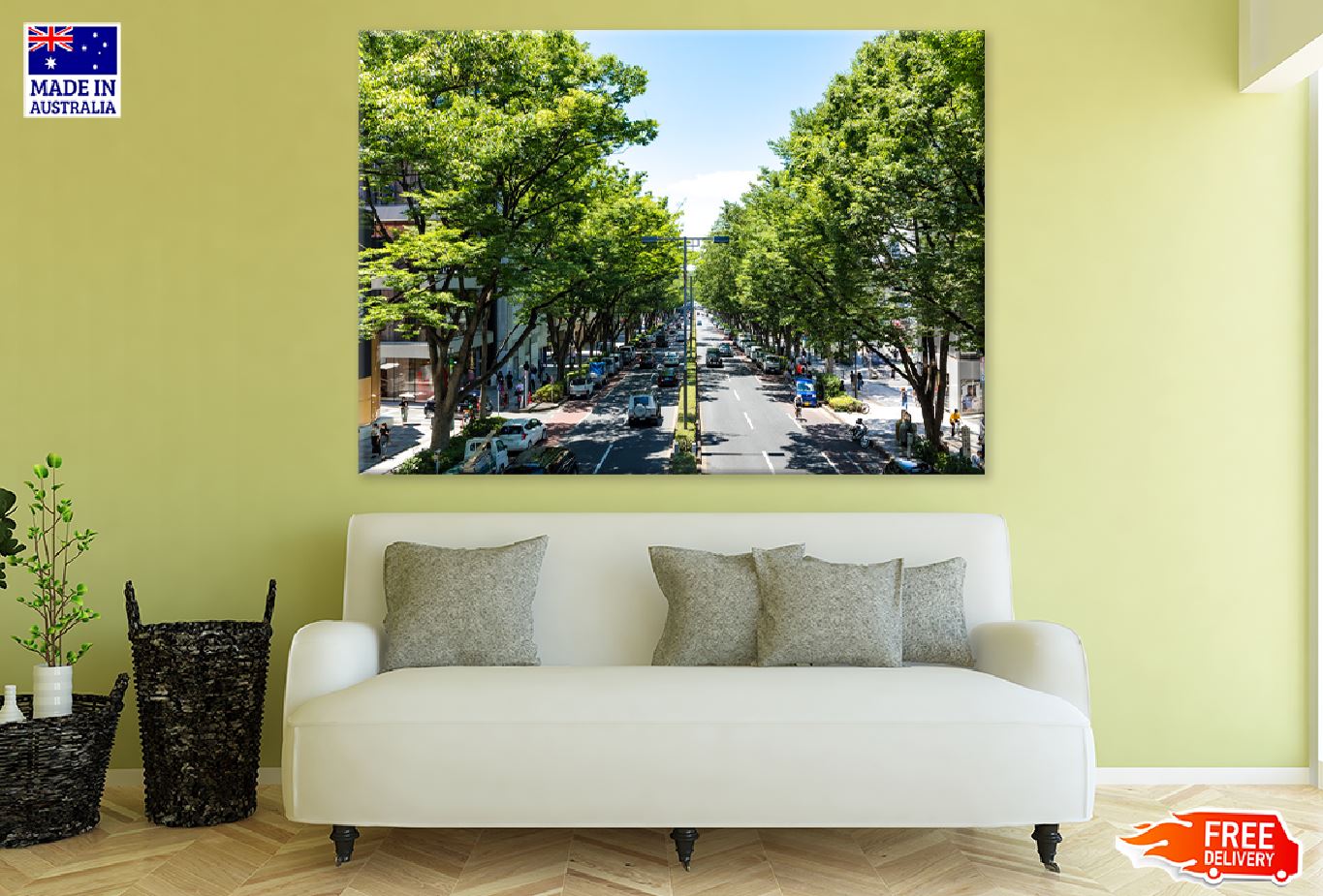 Japan Street Covered with Trees Photograph Print 100% Australian Made