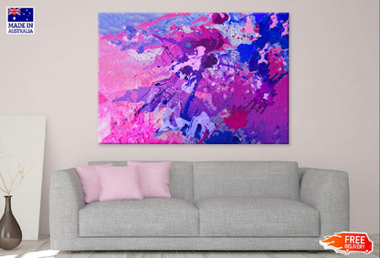 Purple Pink & Blue Paint Abstract Design Print 100% Australian Made