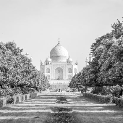 Square Canvas Taj Mahal Mehtab Bagh B&W View Photograph High Quality Print 100% Australian Made