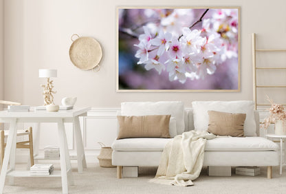 White Cherry Flowers Closeup View Photograph Home Decor Premium Quality Poster Print Choose Your Sizes