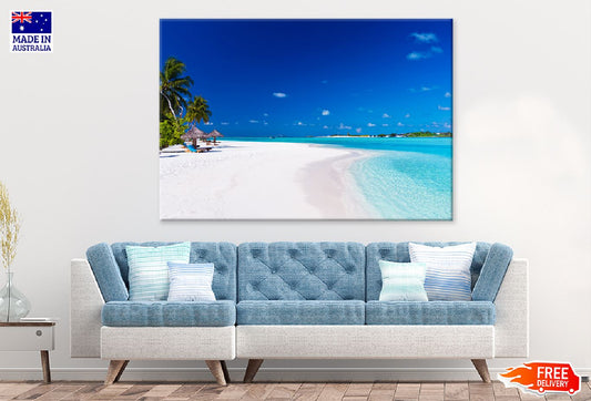 Palm Trees & White Sandy Beach Photograph Print 100% Australian Made