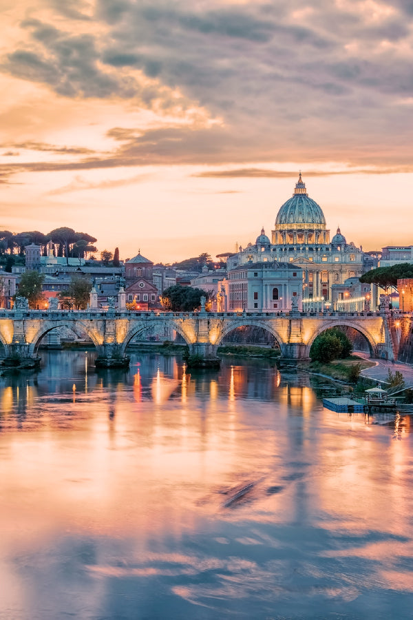 St. Peter's Basilica Sunset View Photograph Home Decor Premium Quality Poster Print Choose Your Sizes