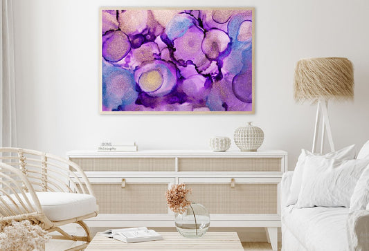 Blue & Purple Gold Ink Abstract Design Home Decor Premium Quality Poster Print Choose Your Sizes